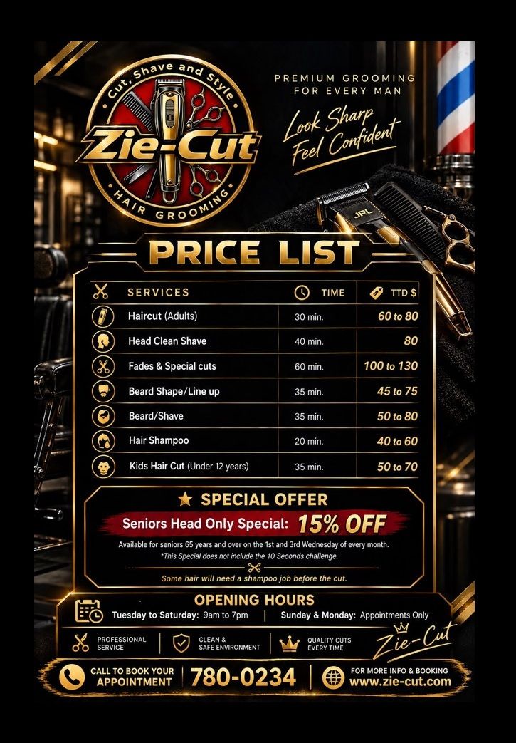 ziecut price list